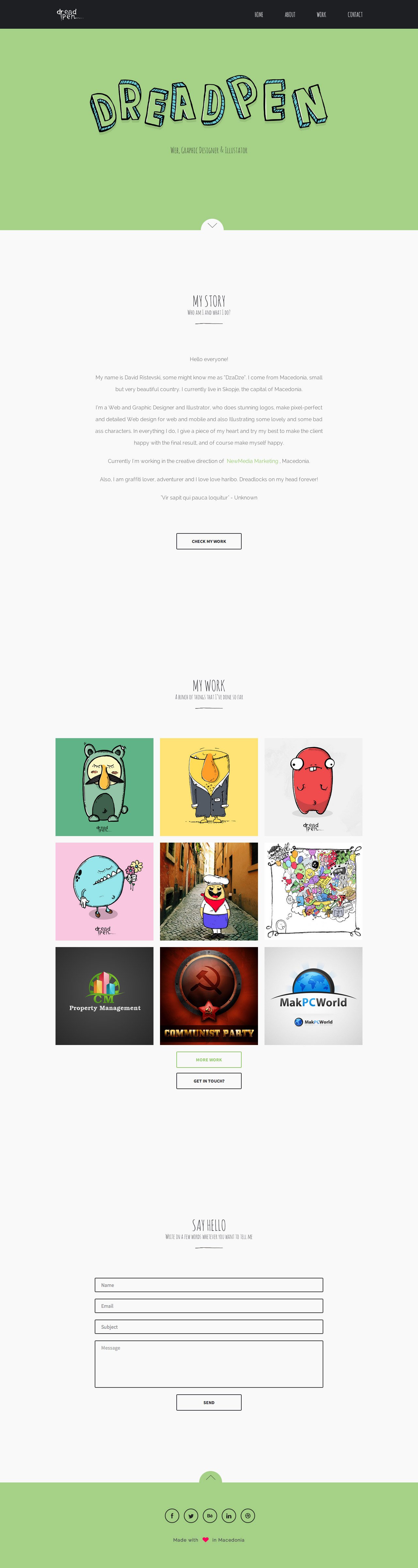 Dreadpen Website Screenshot