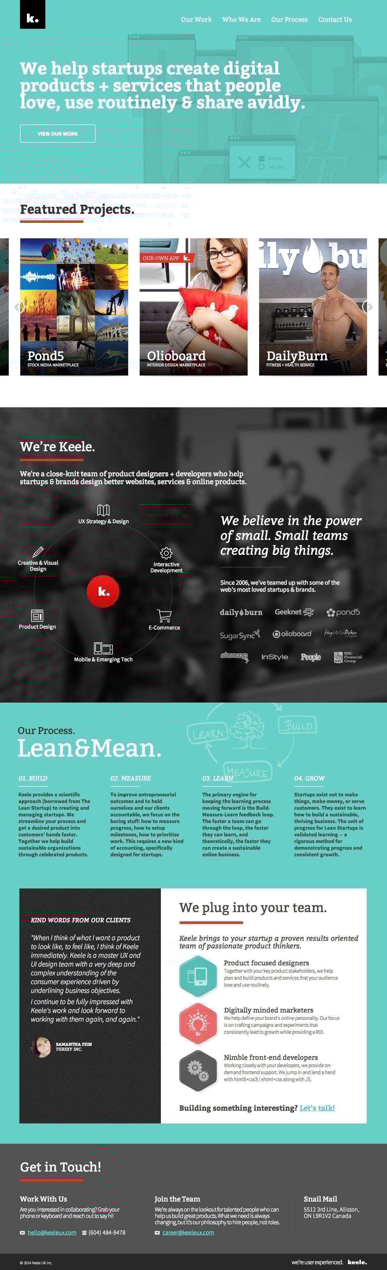 Keele Website Screenshot