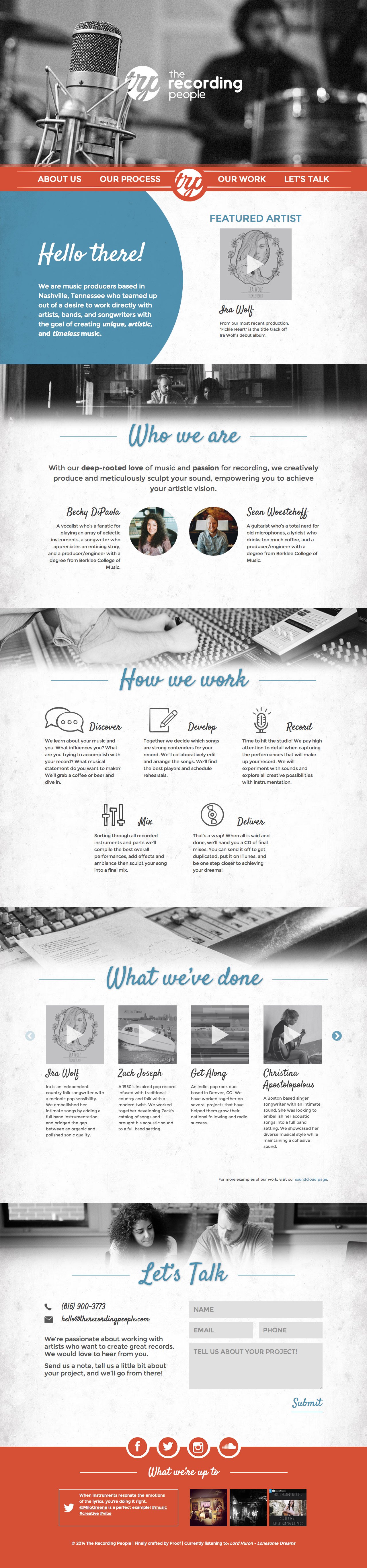 The Recording People Website Screenshot