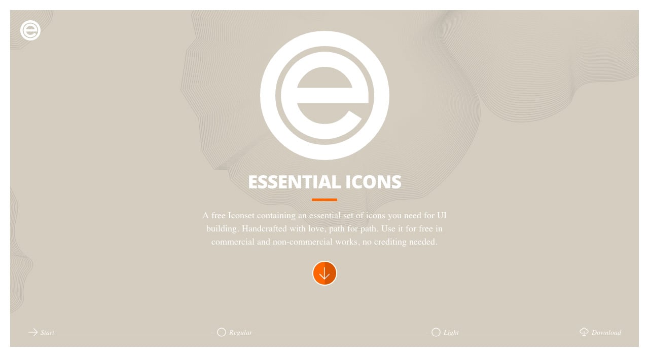 Essential Icons Website Screenshot