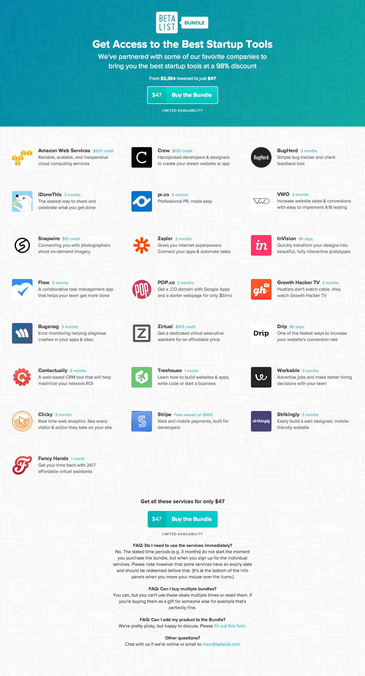 BetaList Bundle Website Screenshot