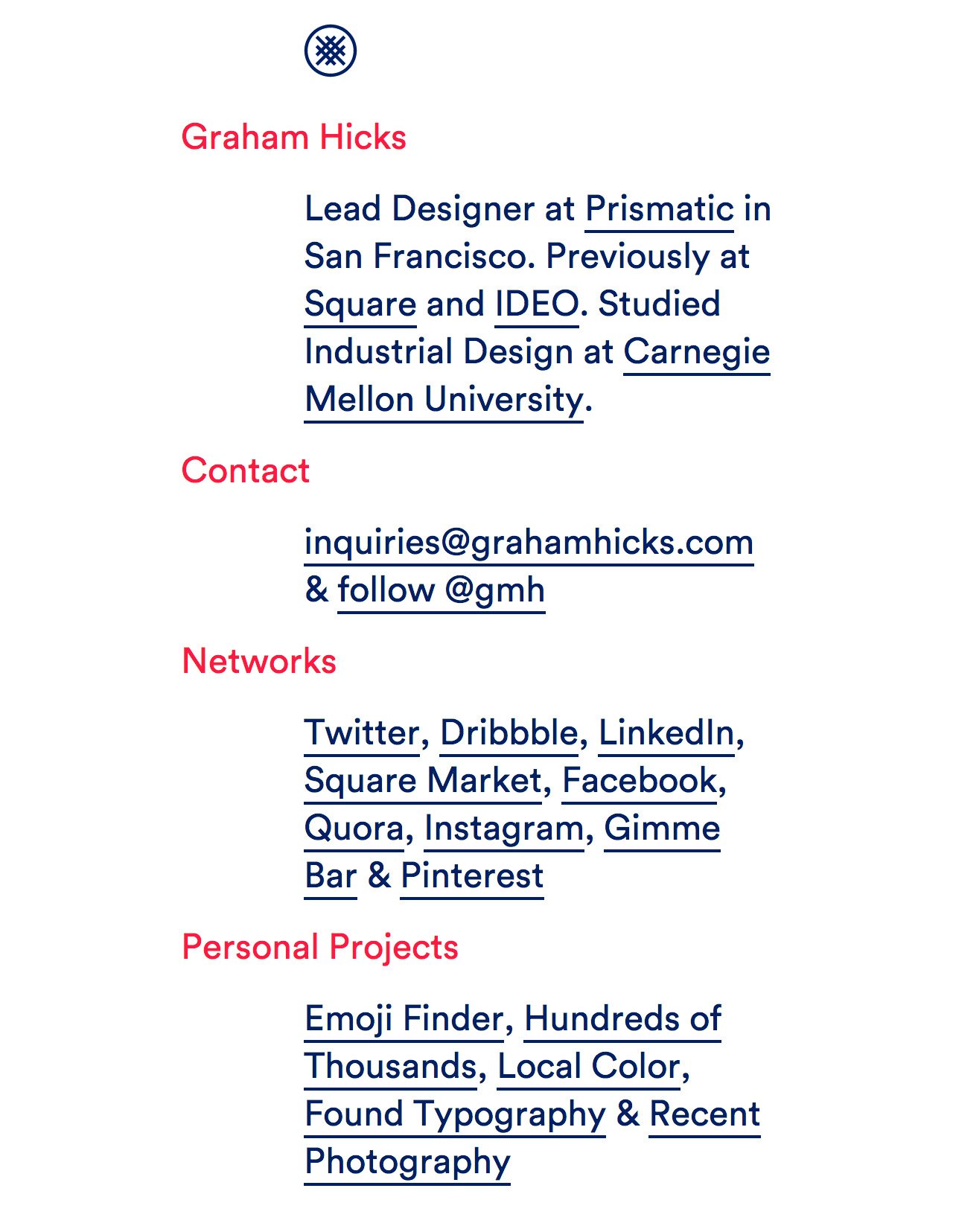 Graham Hicks Website Screenshot