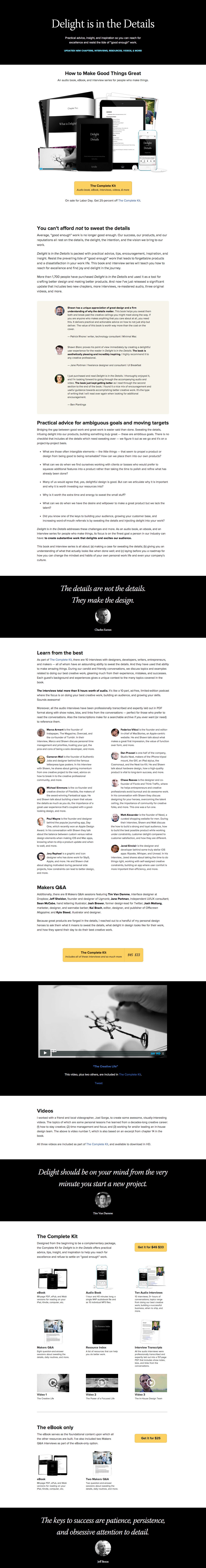 Delight is in the Details Website Screenshot