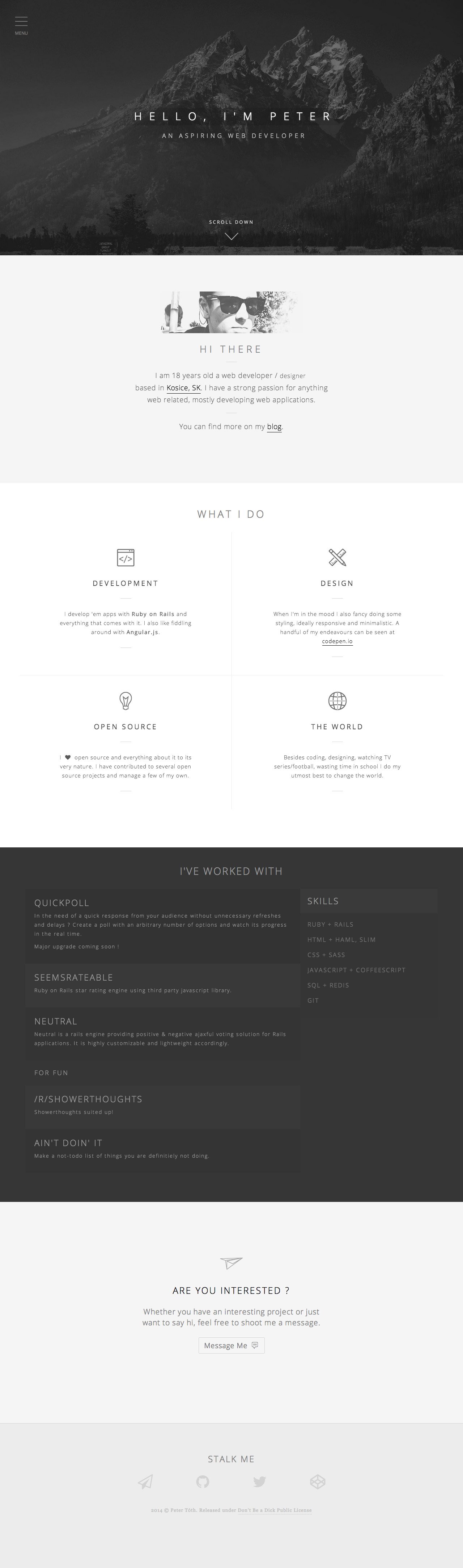 Peter Toth Website Screenshot