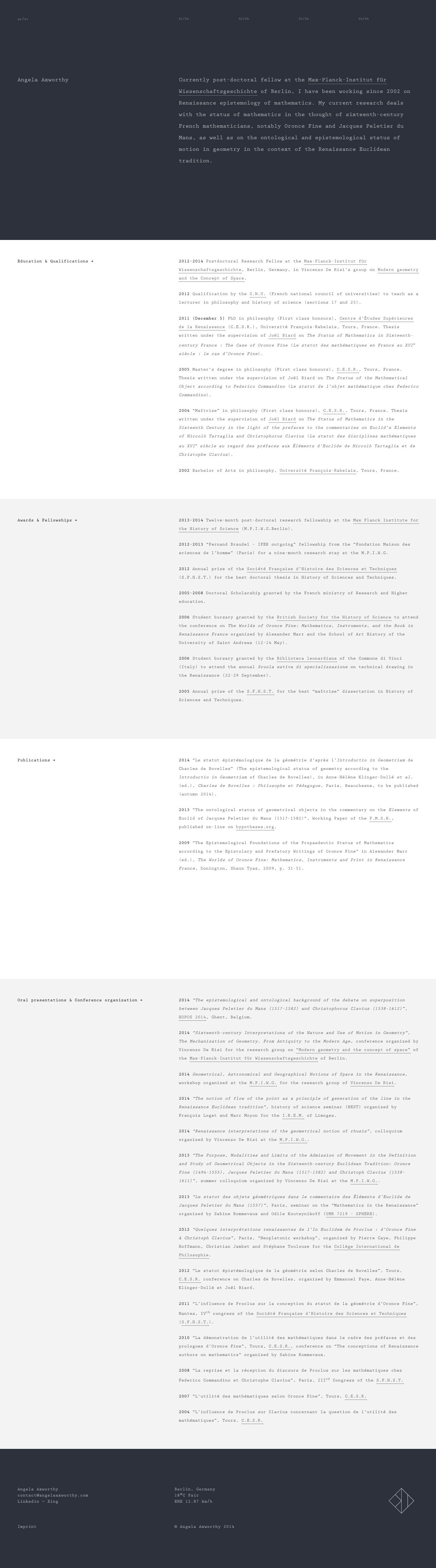 Angela Axworthy Website Screenshot