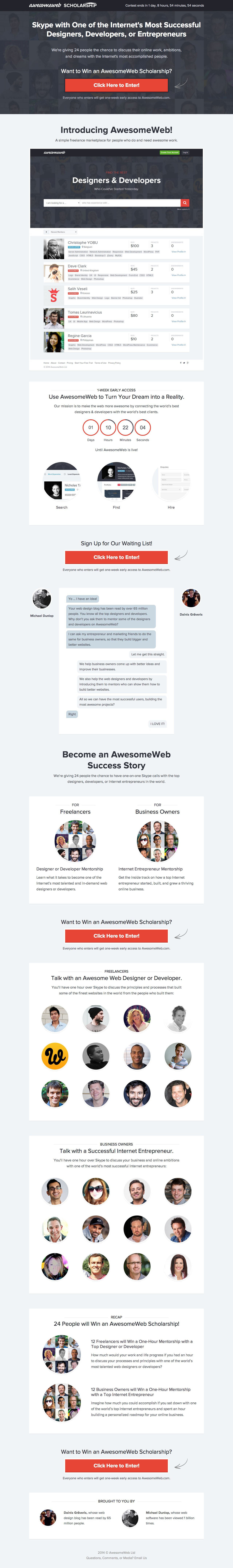 AwesomeWeb Scholarship Website Screenshot