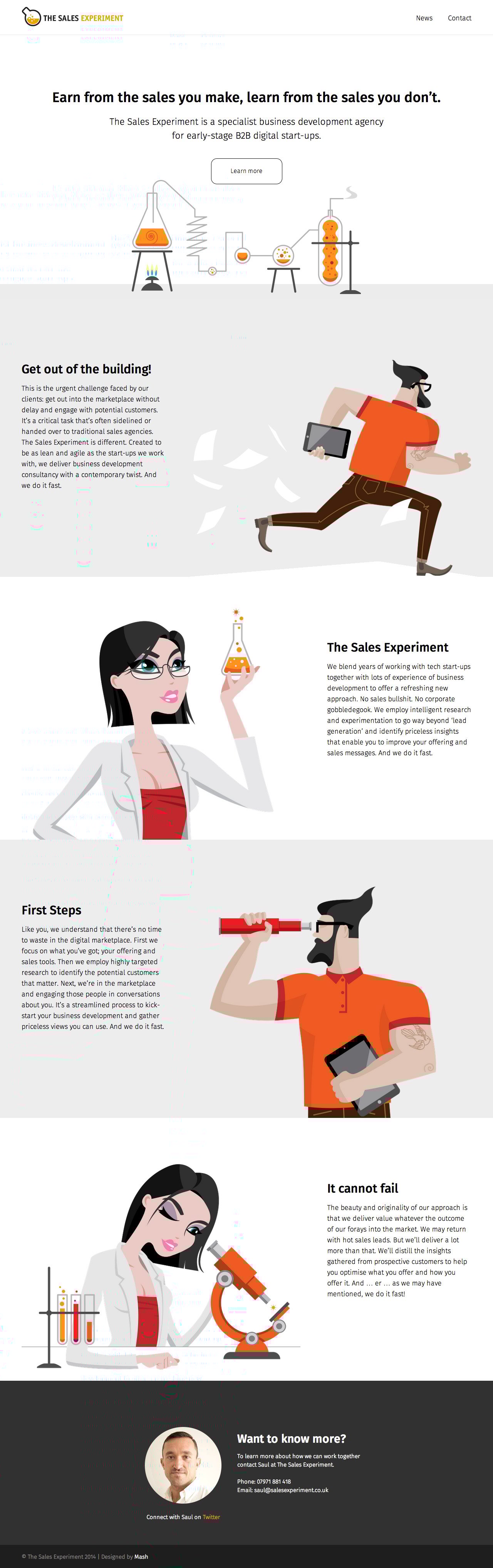 The Sales Experiment Website Screenshot