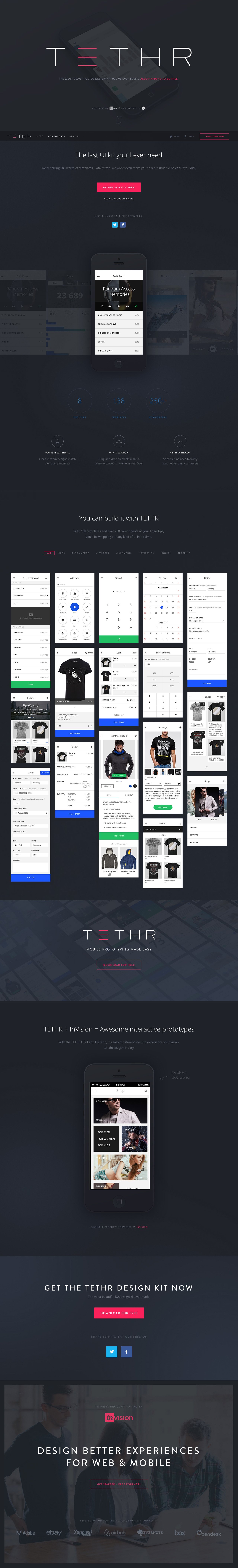 TETHR Website Screenshot