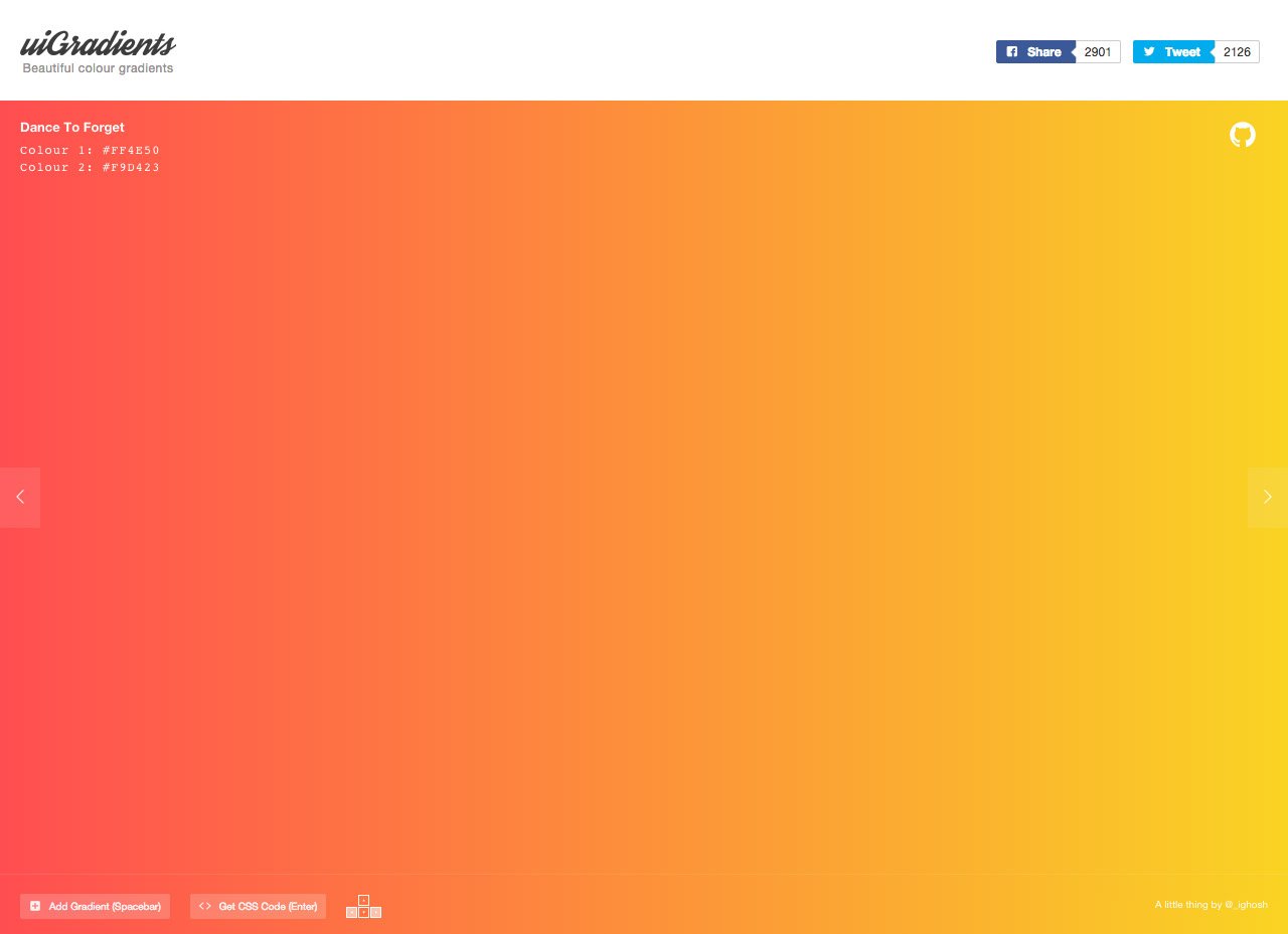 uiGradients Website Screenshot