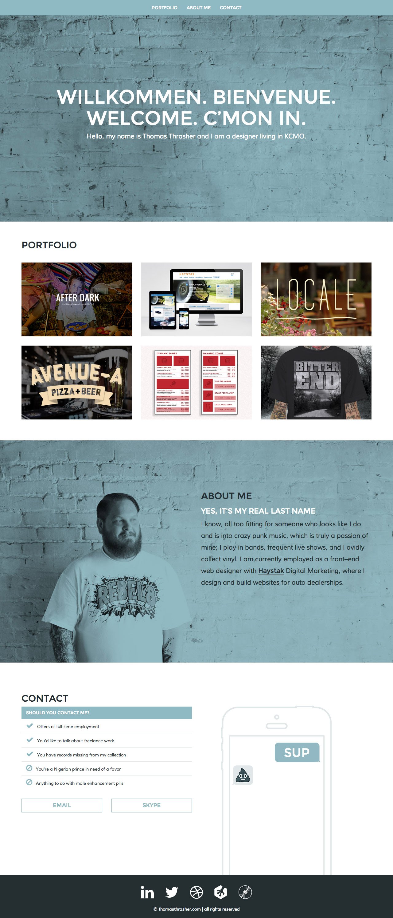 Thomas Thrasher Website Screenshot