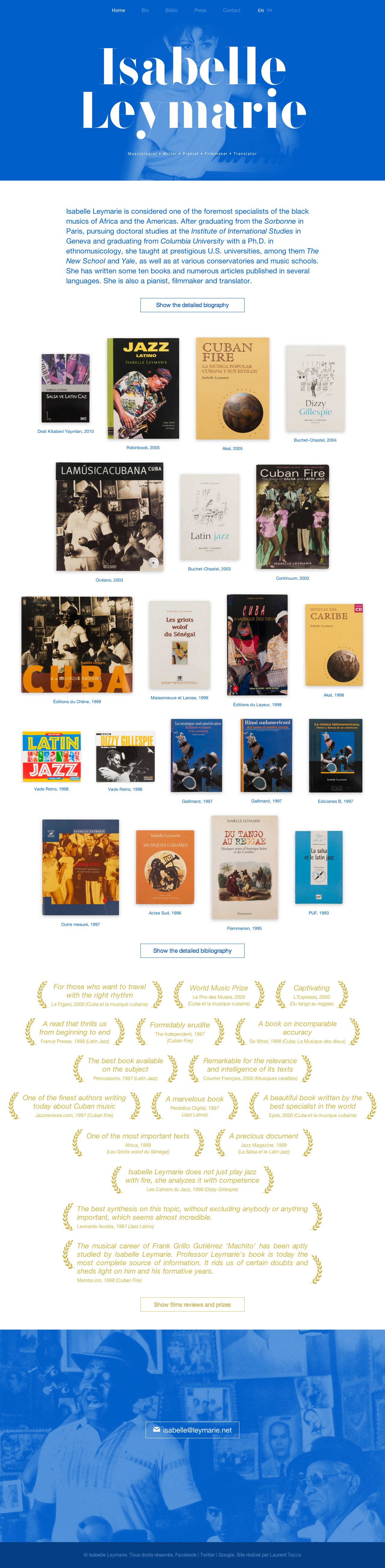 Isabelle Leymarie Website Screenshot