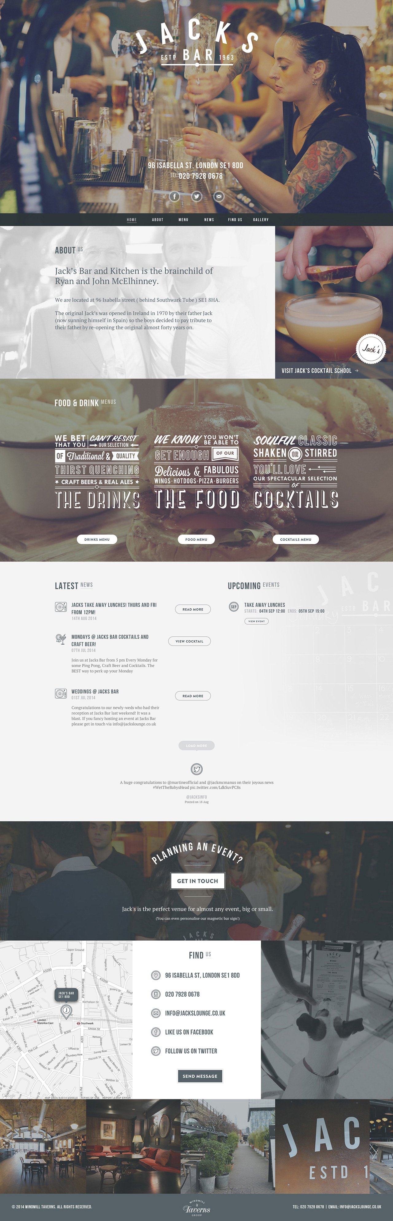 Jacks Bar Website Screenshot