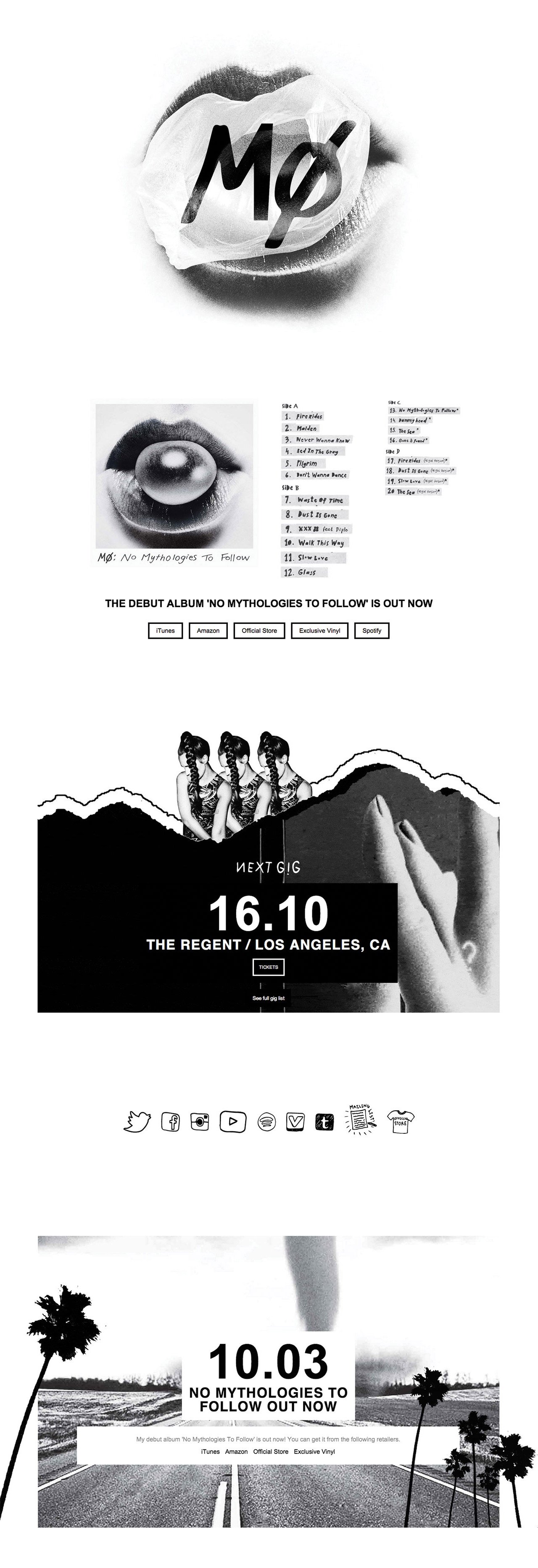 MØ Website Screenshot