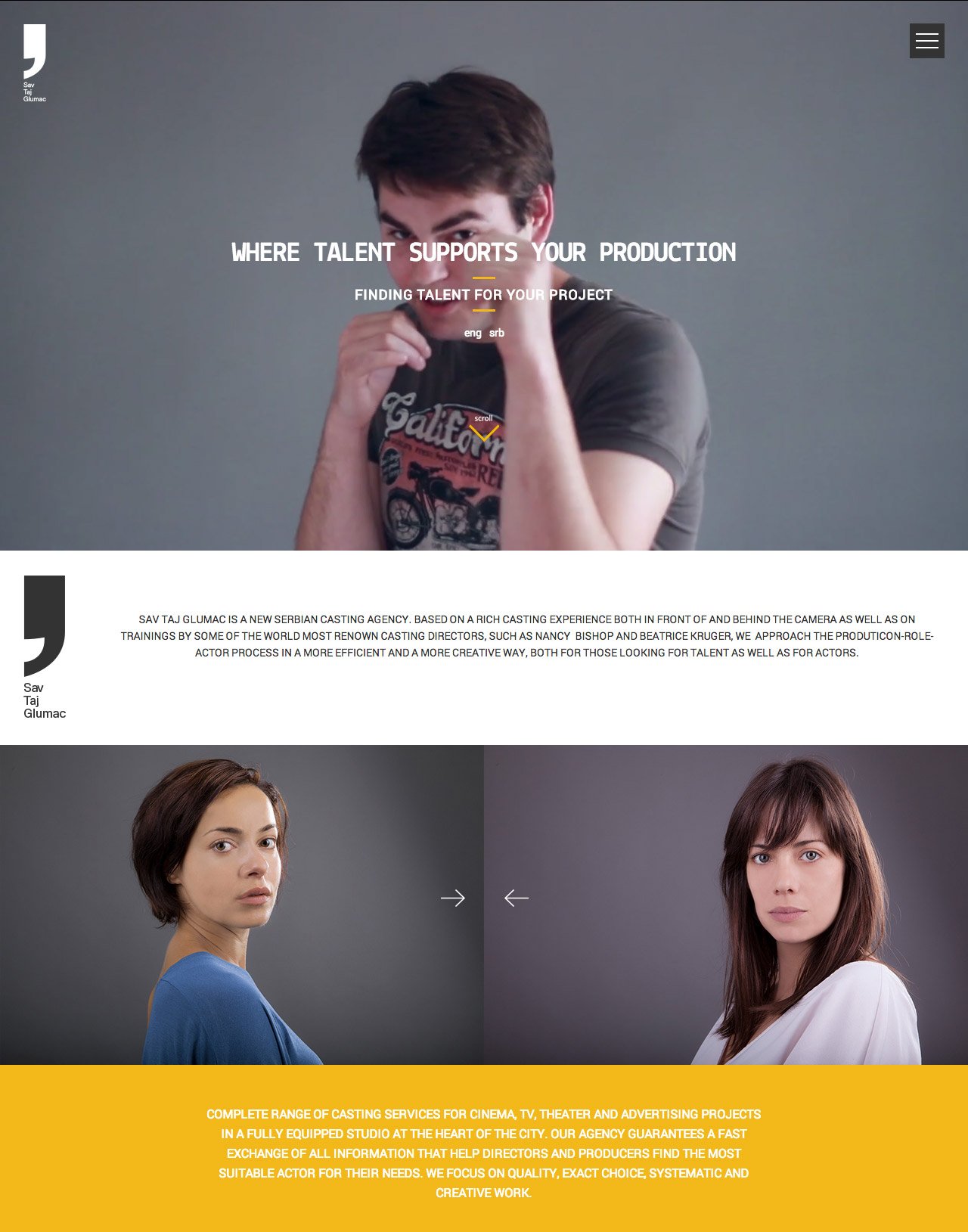 Sav Taj Glumac Website Screenshot