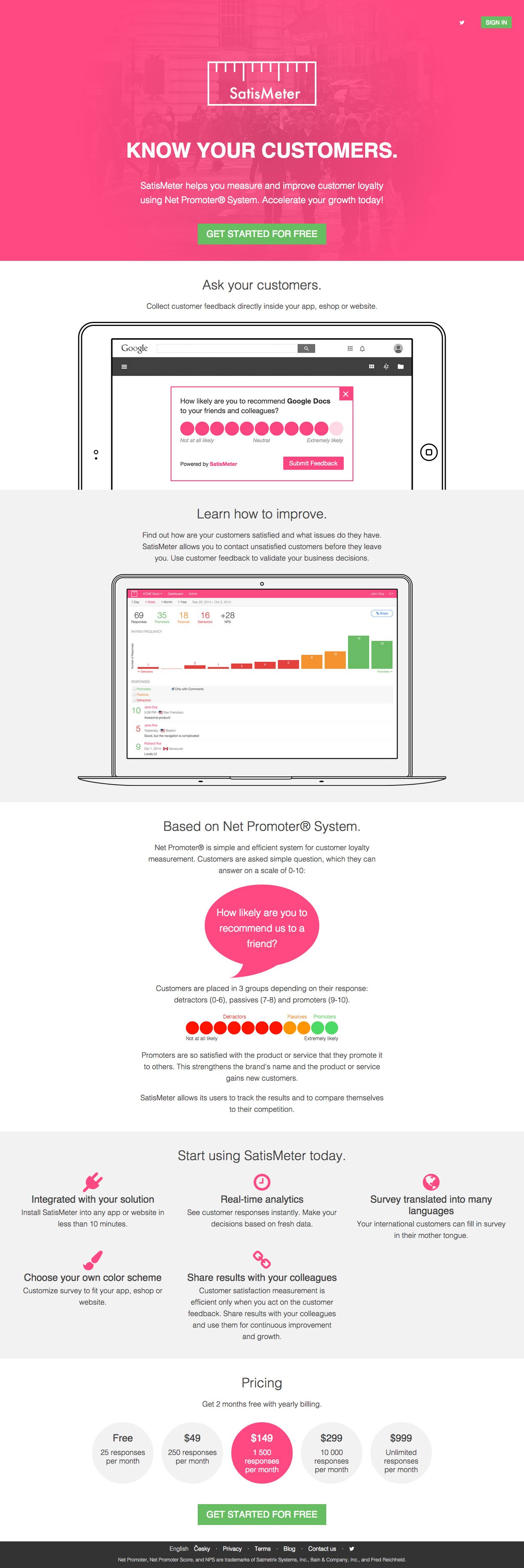 SatisMeter Website Screenshot