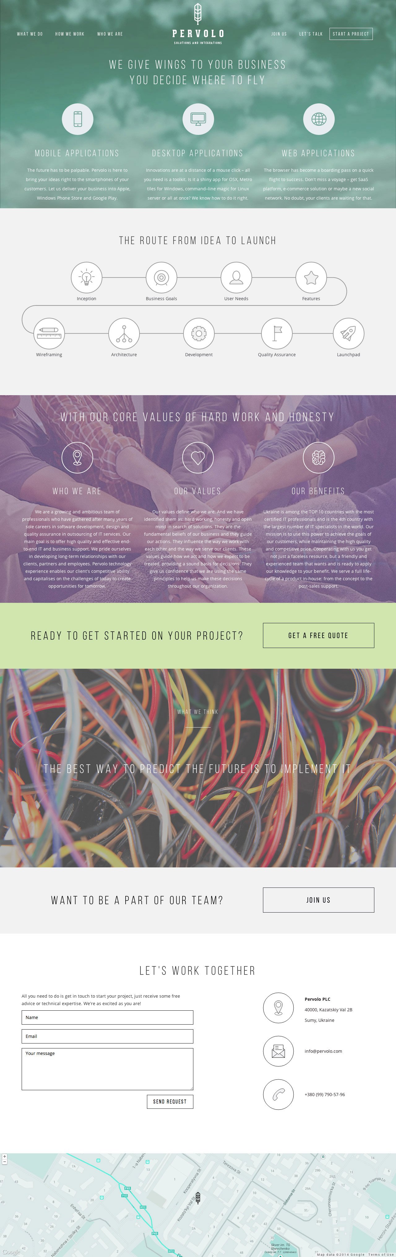 Pervolo Website Screenshot