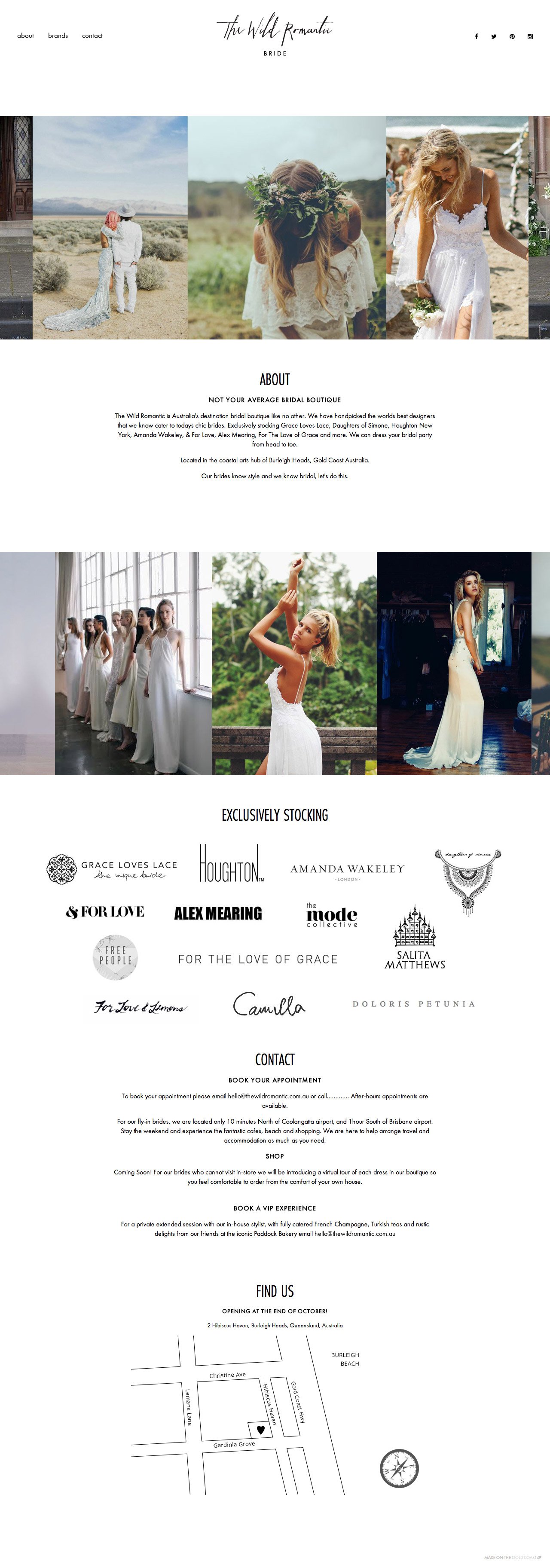 The Wild Romantic Website Screenshot