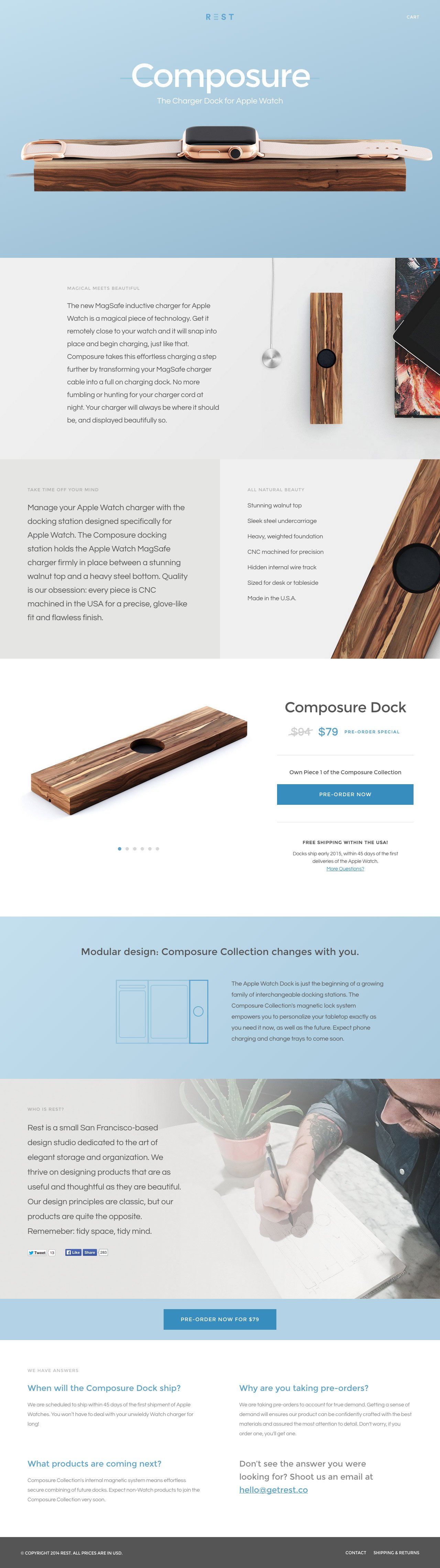 Composure Dock by Rest Website Screenshot