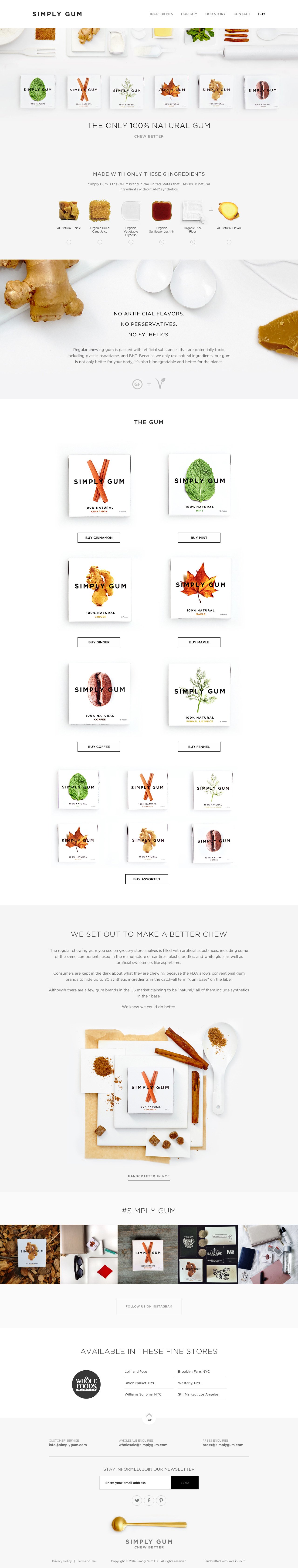 Simply Gum Website Screenshot