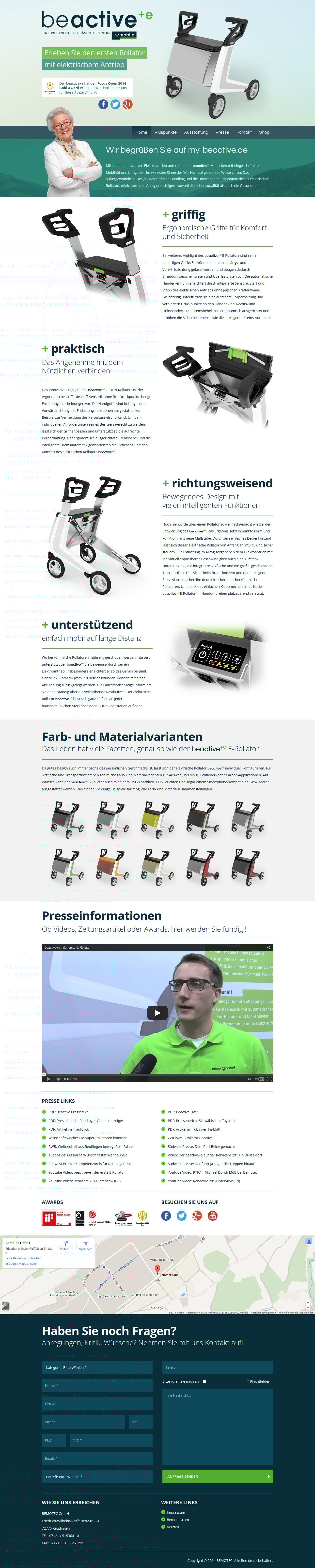 beactive+e Website Screenshot