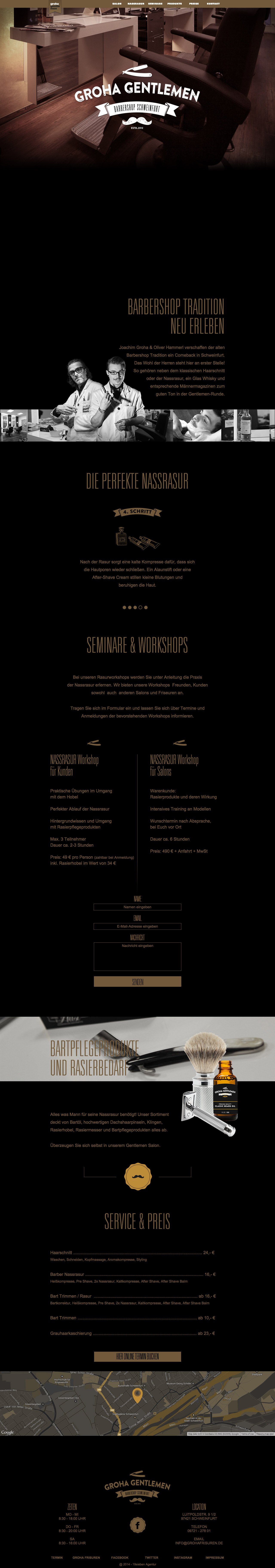 Groha Gentlemen Barbershop Website Screenshot