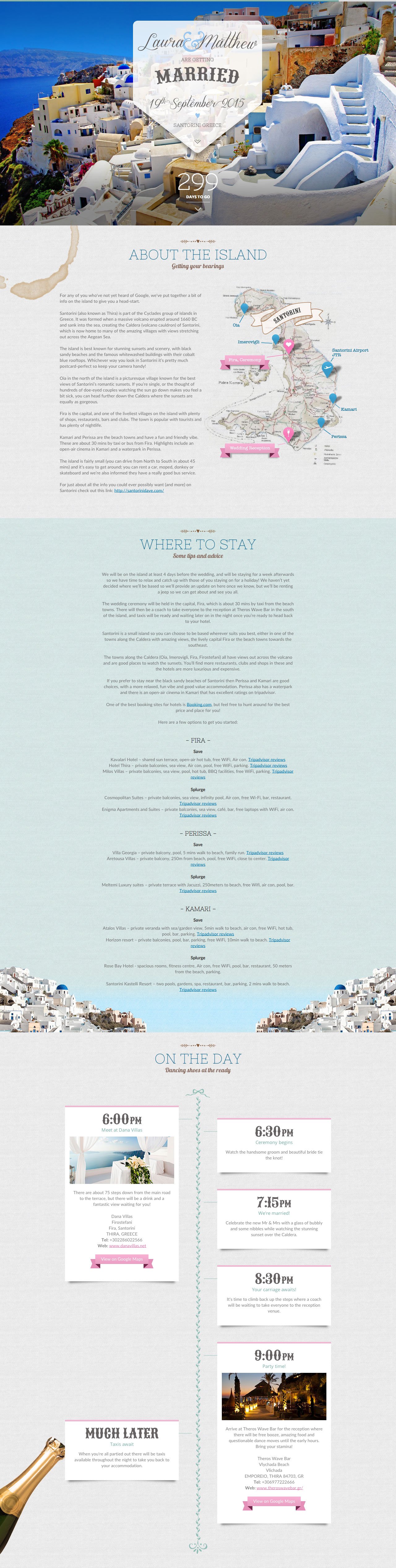 The Wedding of Matthew & Laura Website Screenshot