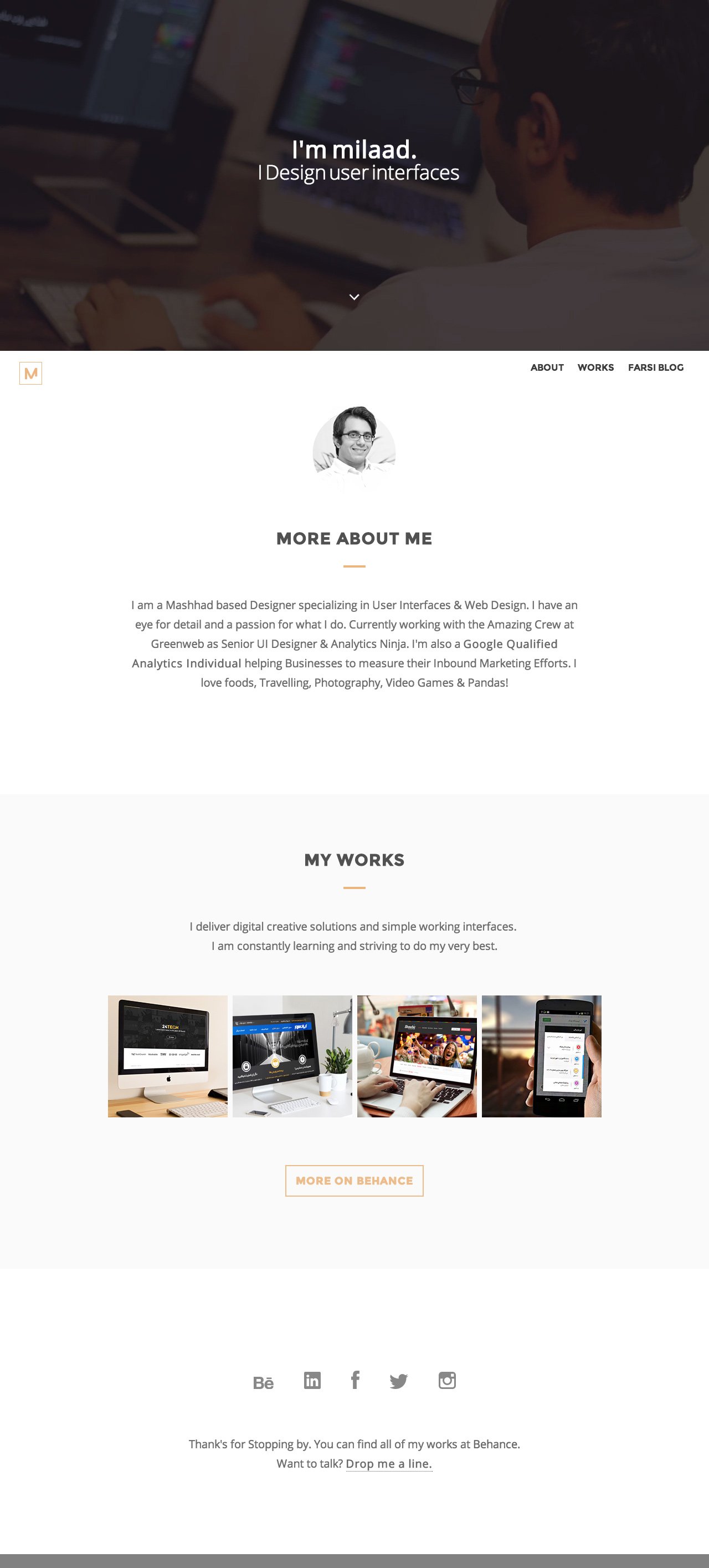 Milad Safarzadeh Website Screenshot