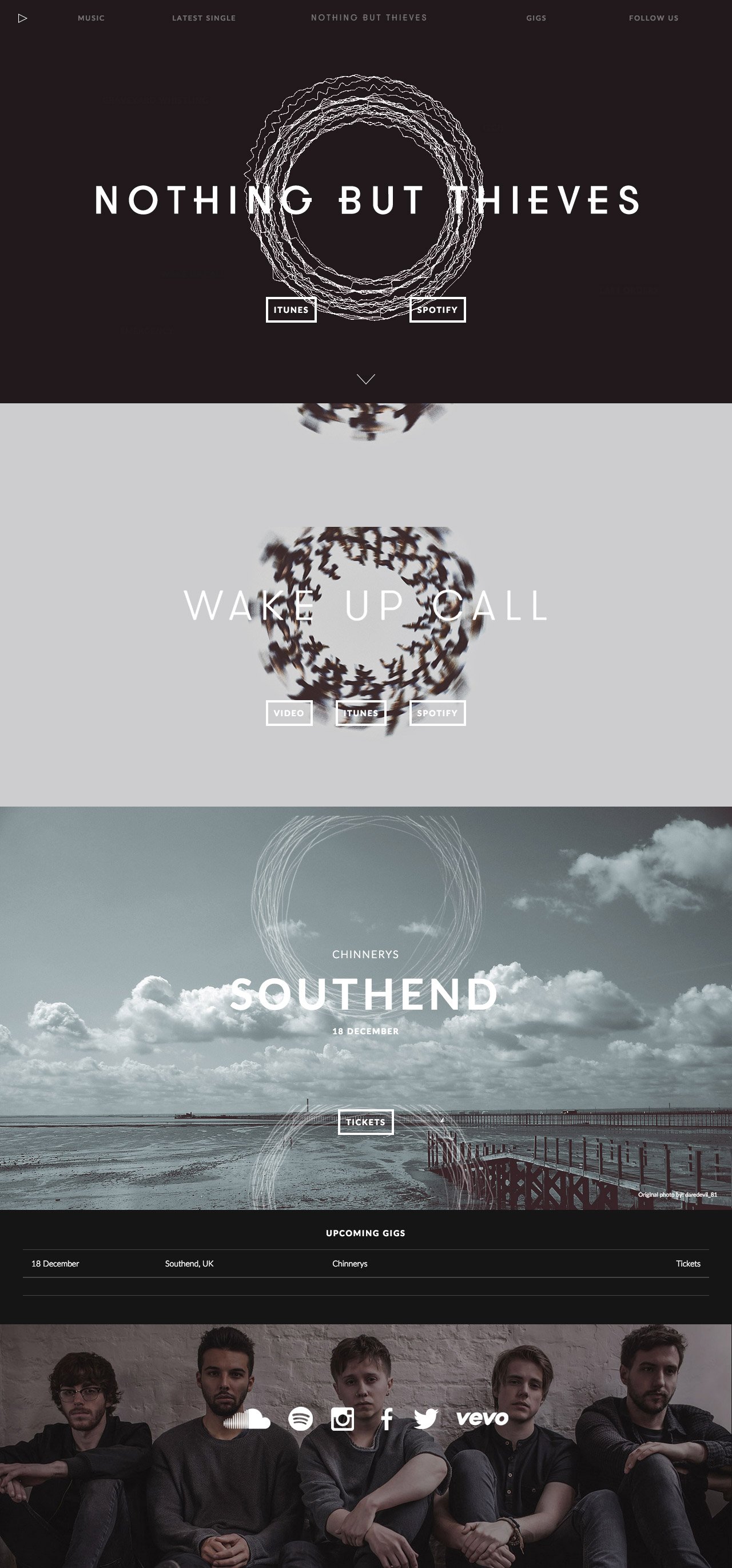 Nothing But Thieves Website Screenshot