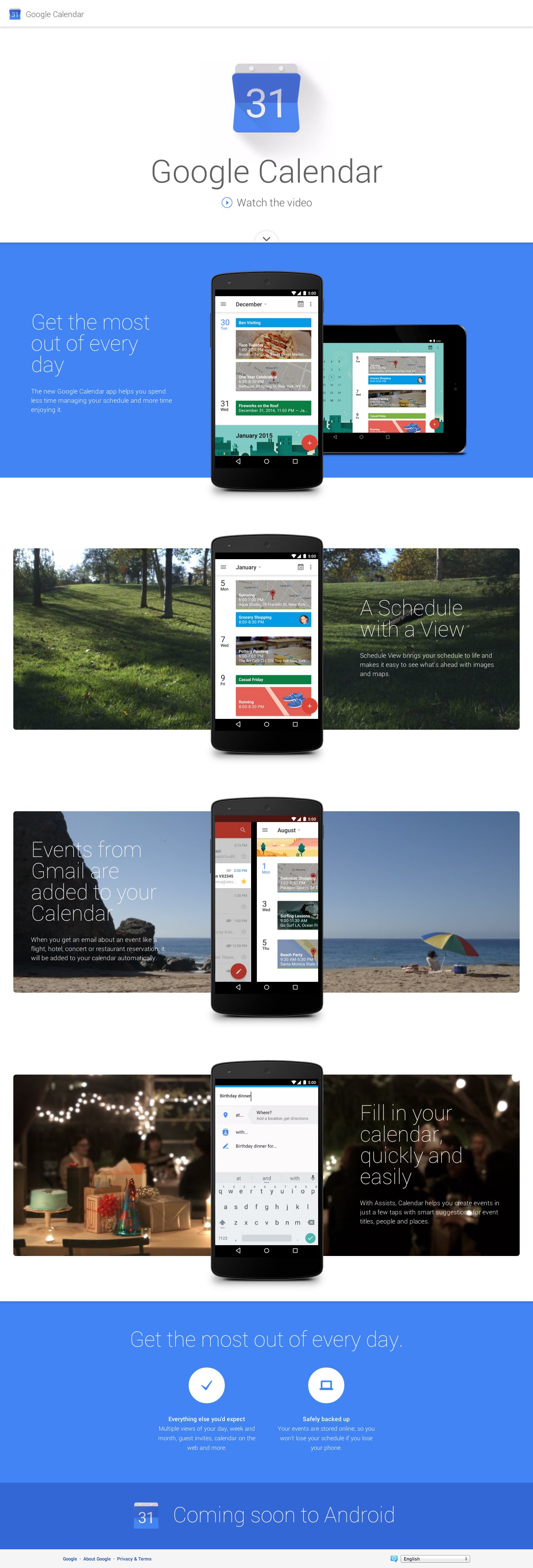 Google Calendar Website Screenshot