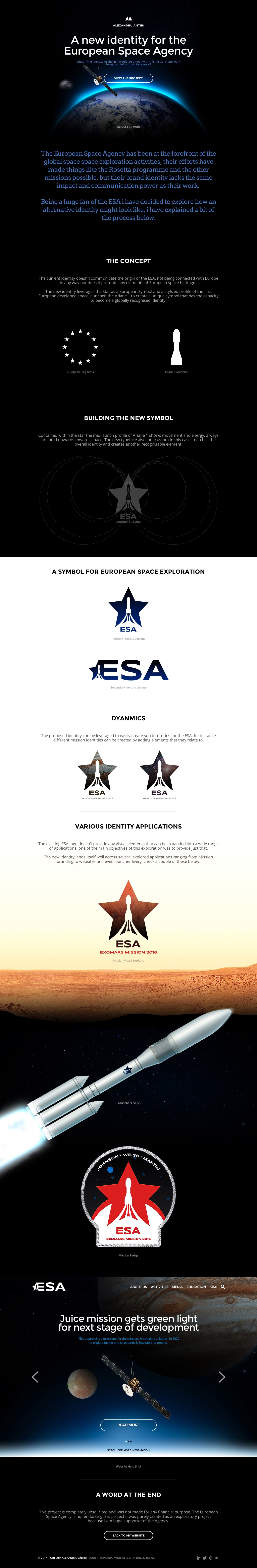 A New European Space Exploration Website Screenshot