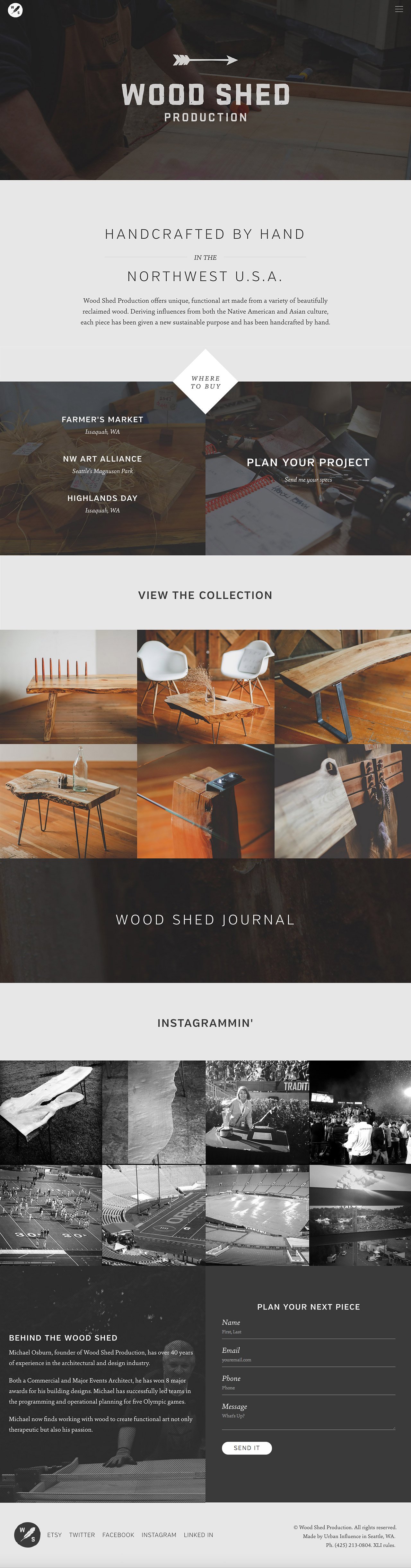 Wood Shed Production Website Screenshot