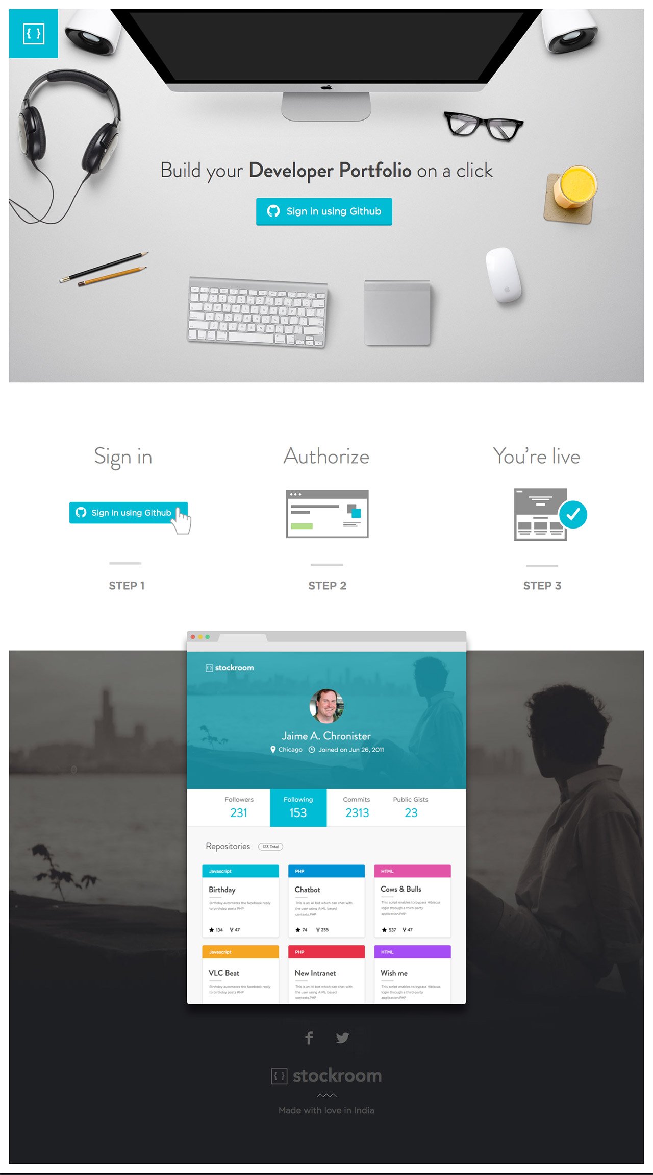 Stockroom Website Screenshot