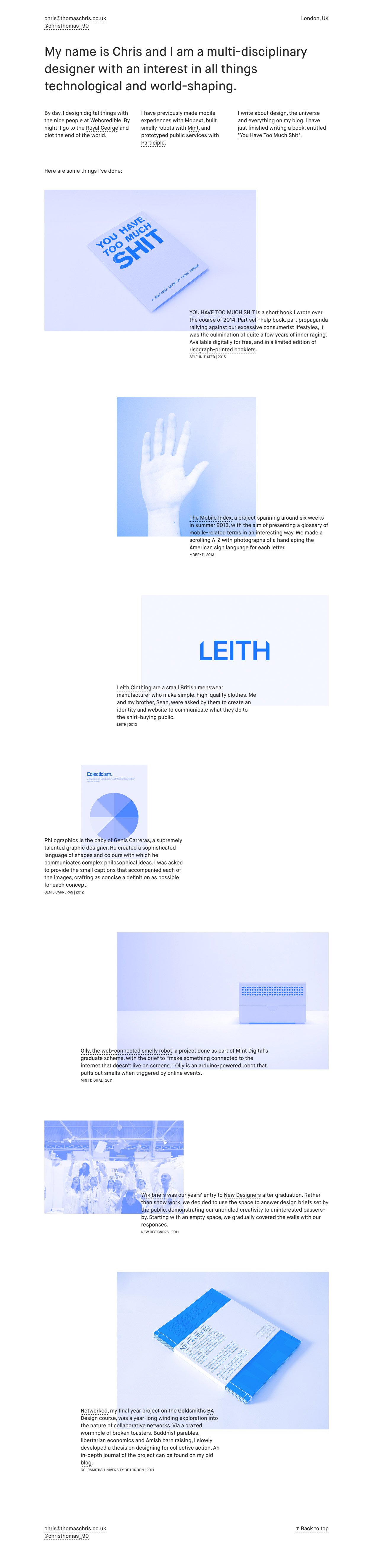 Chris Thomas Website Screenshot