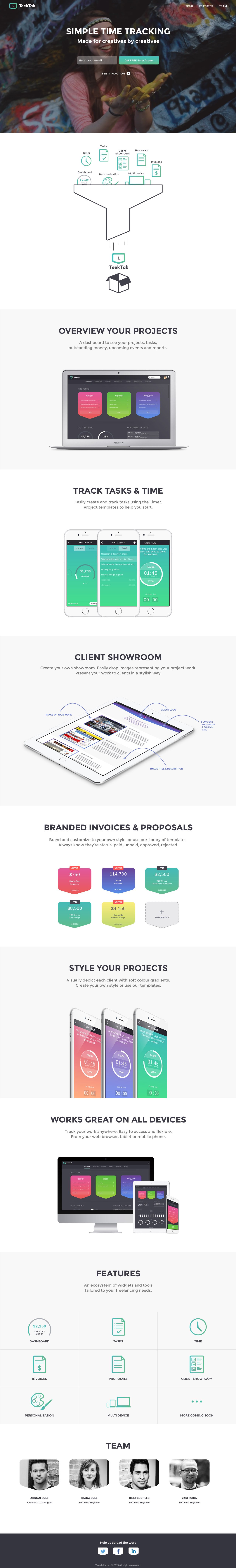 TeekTak Website Screenshot