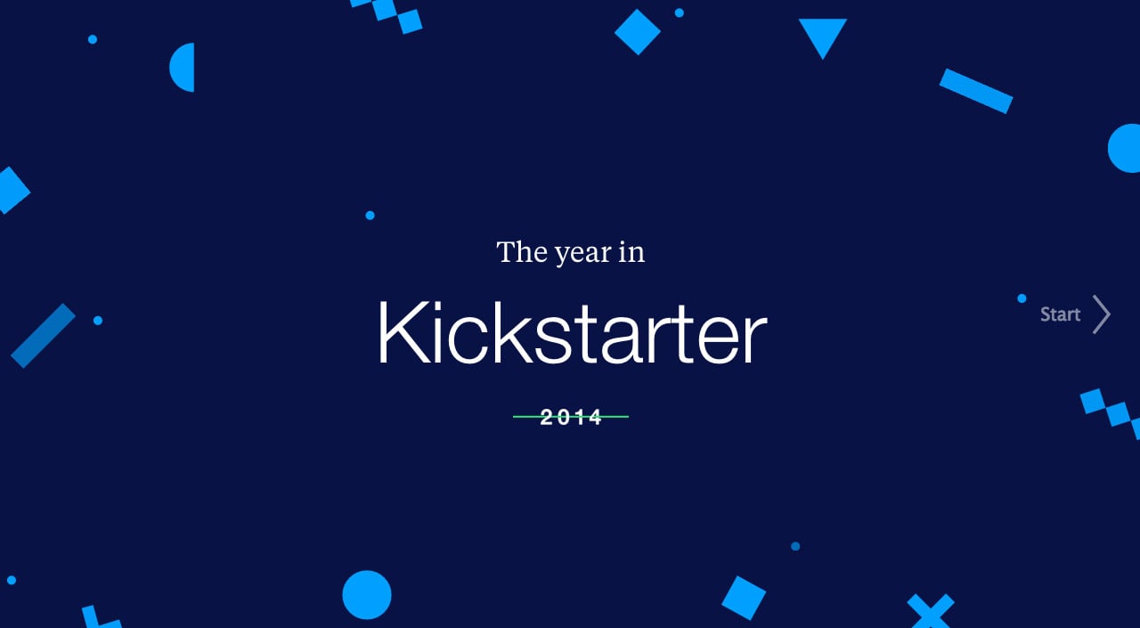 The Year in Kickstarter 2014 Website Screenshot