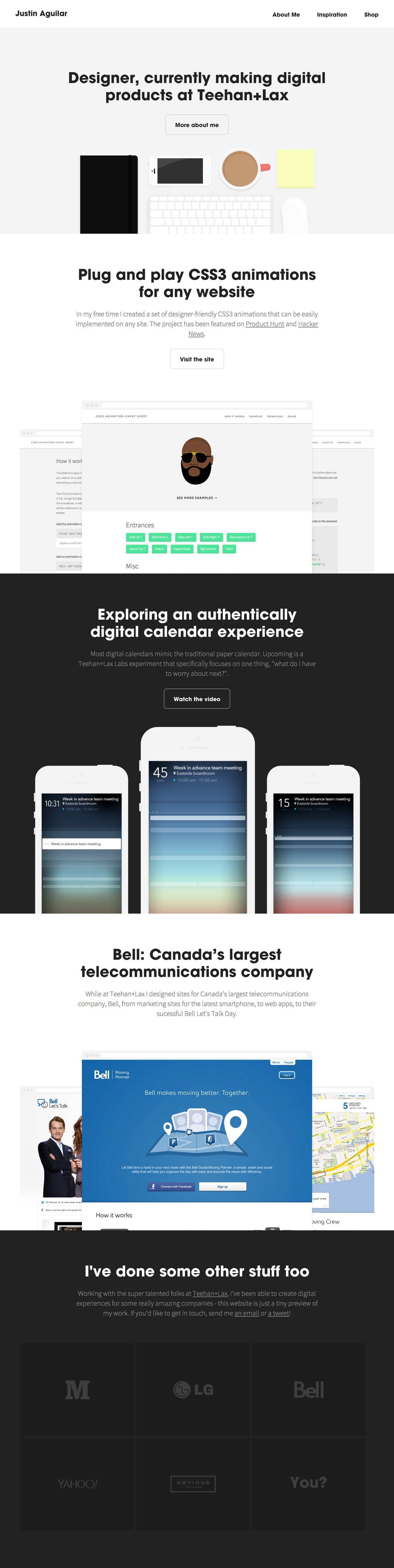 Justin Aguilar Website Screenshot