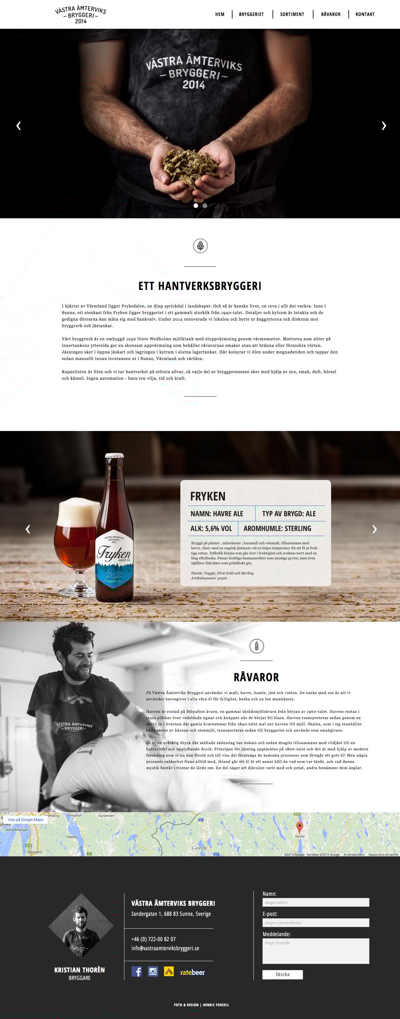 Västra Ämterviks Bryggeri Website Screenshot