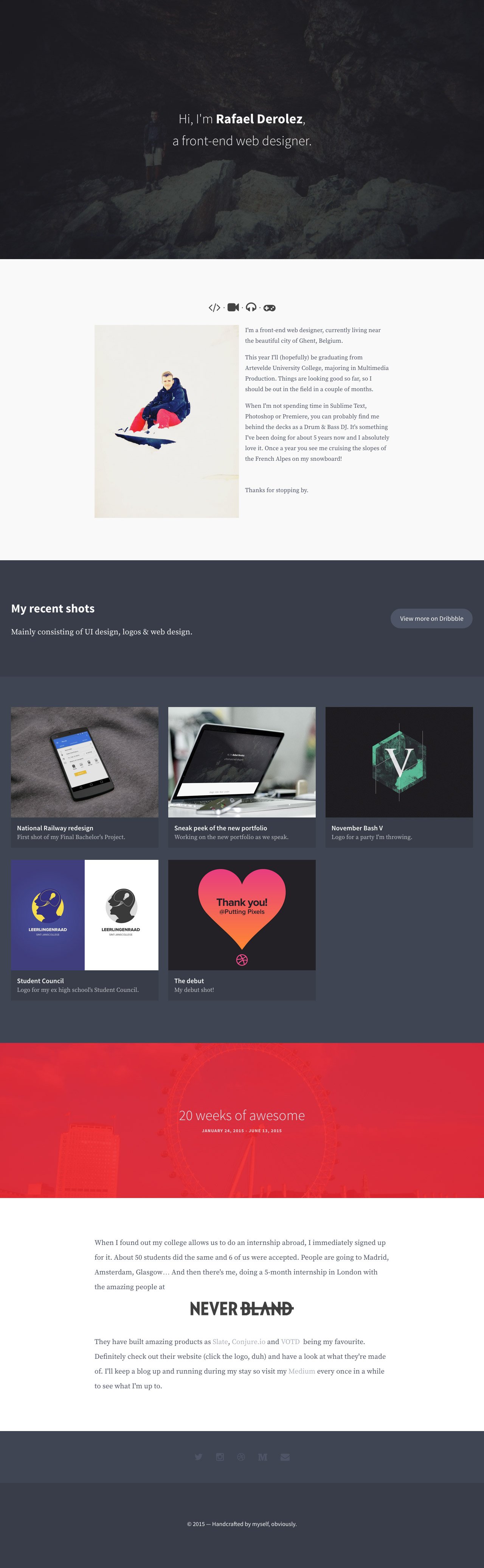 Rafael Derolez Website Screenshot