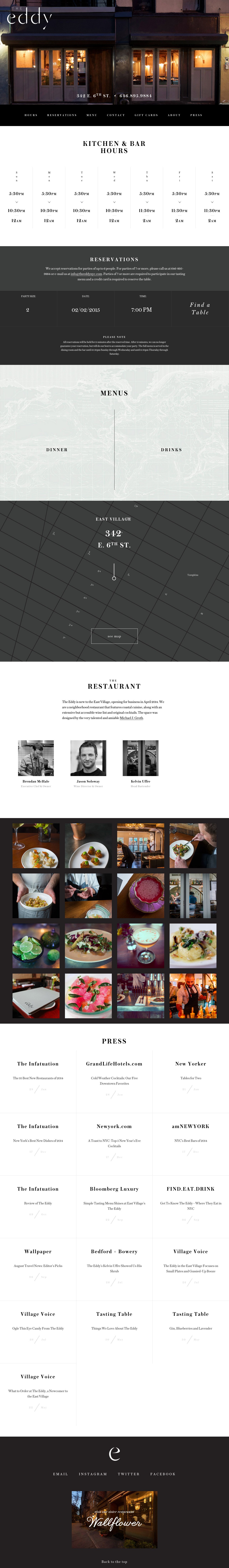 The Eddy NYC Website Screenshot