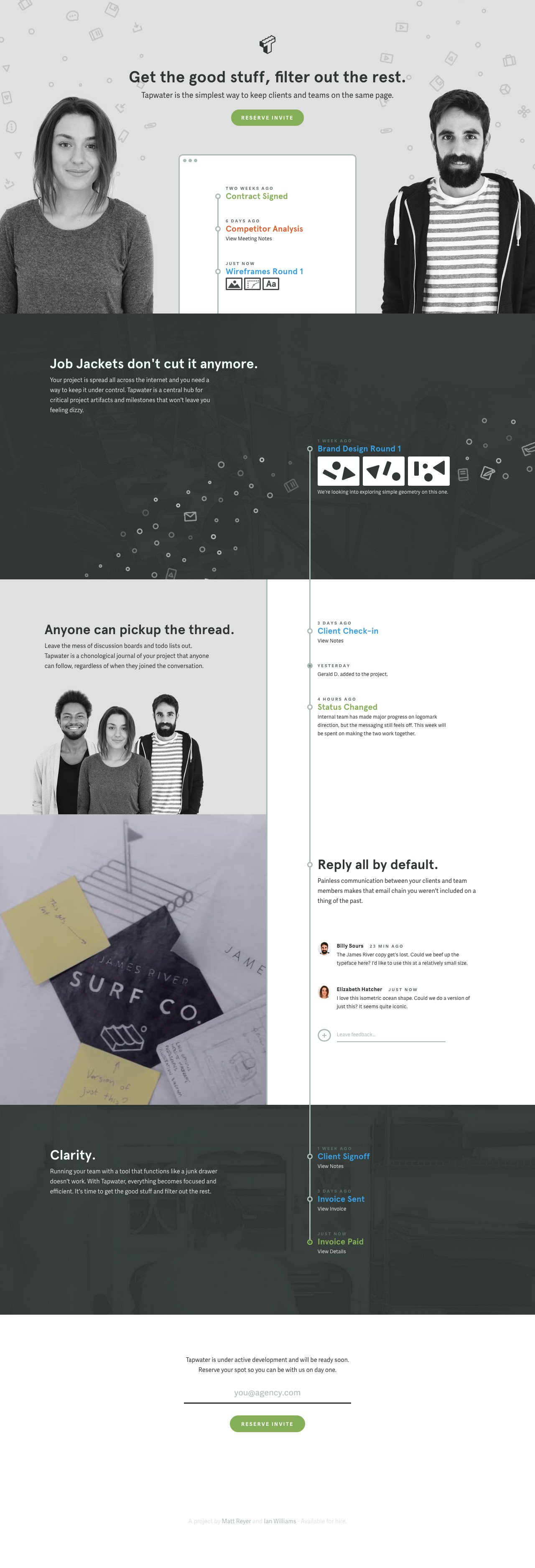 Tapwater Website Screenshot