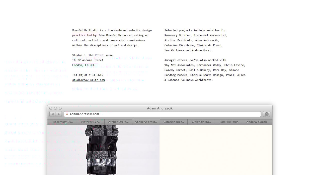 Dow-Smith Studio Website Screenshot