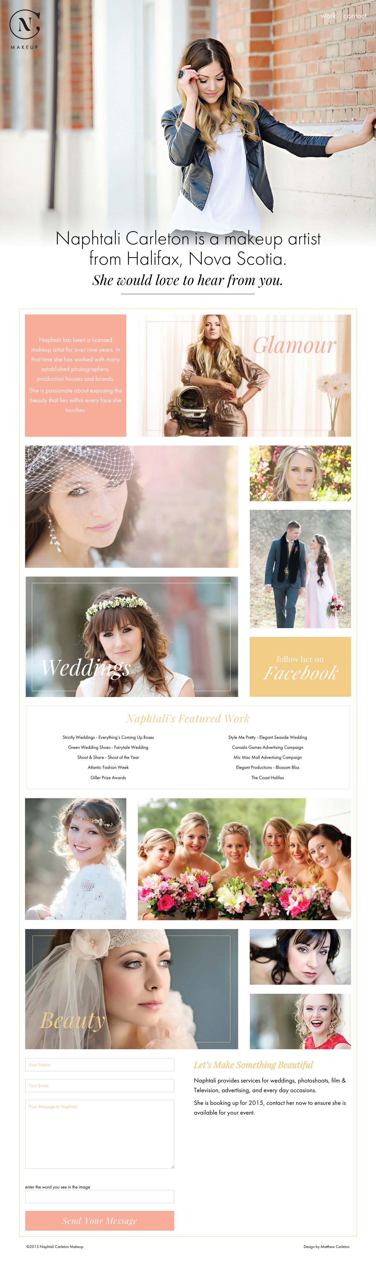 Naphtali Carleton Makeup Website Screenshot