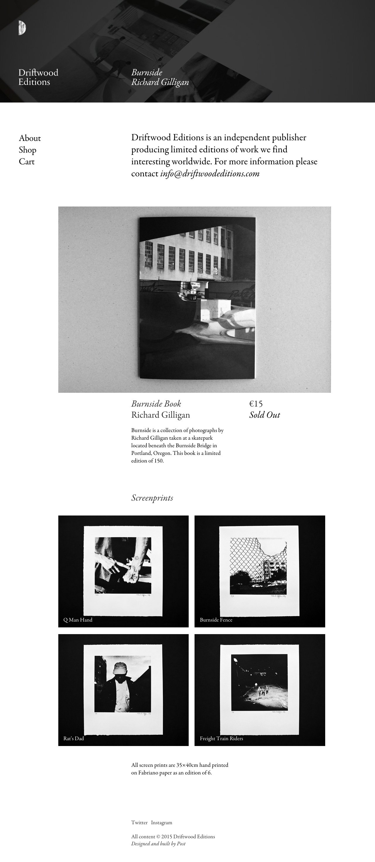 Driftwood Editions Website Screenshot