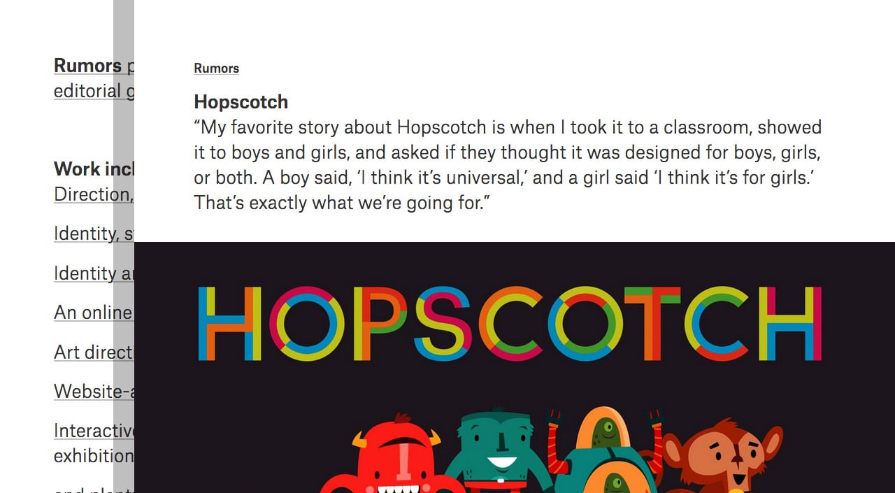 Rumors Website Screenshot