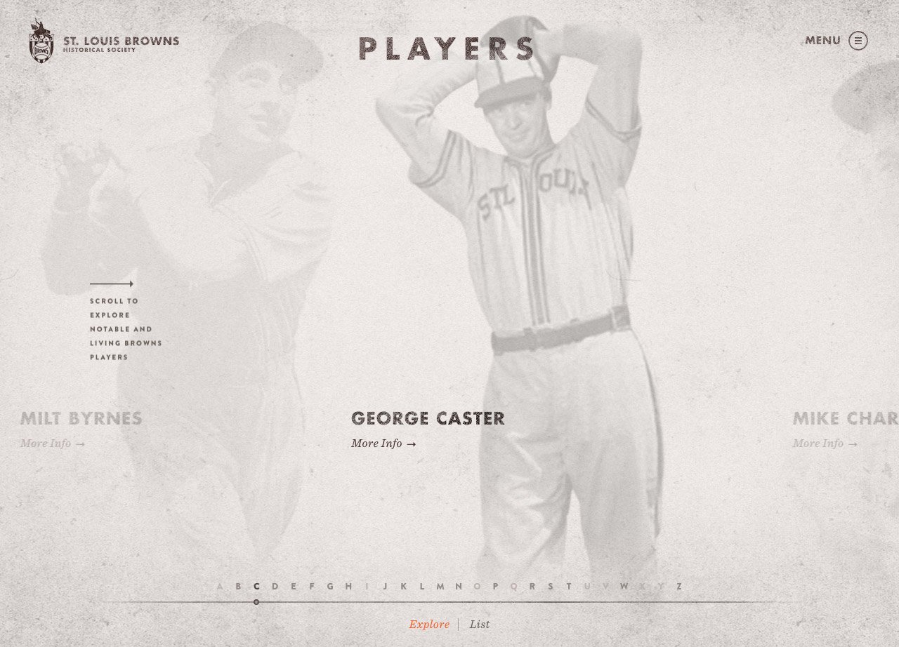 St. Louis Browns Historical Society Website Screenshot