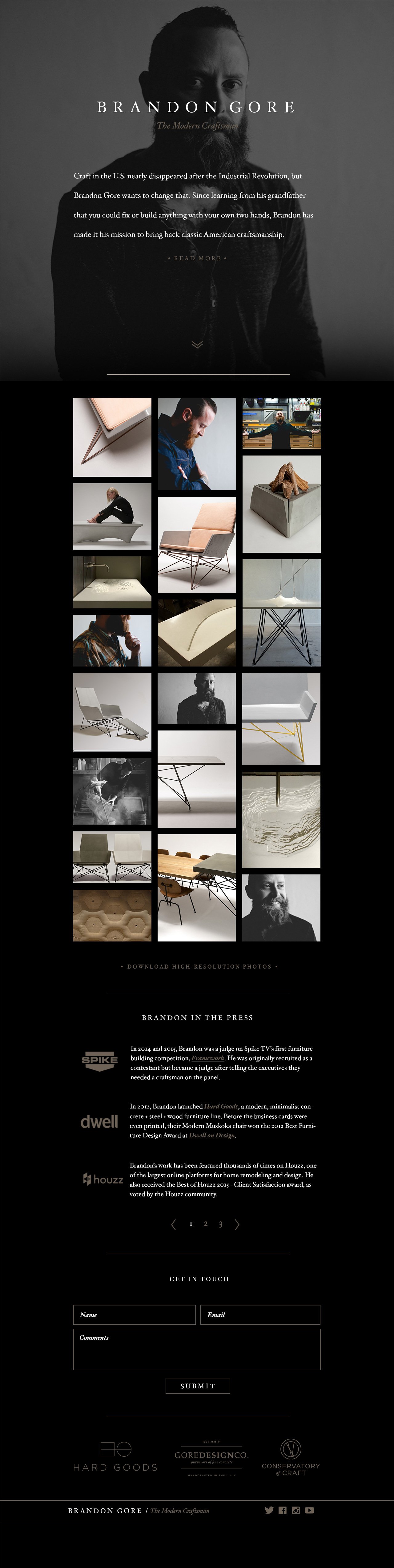 Brandon Gore Website Screenshot