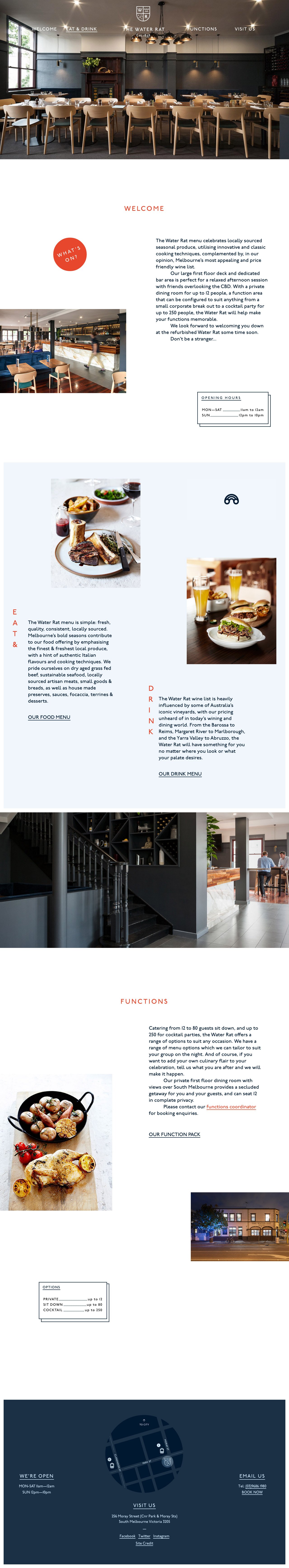 The Water Rat Hotel Website Screenshot