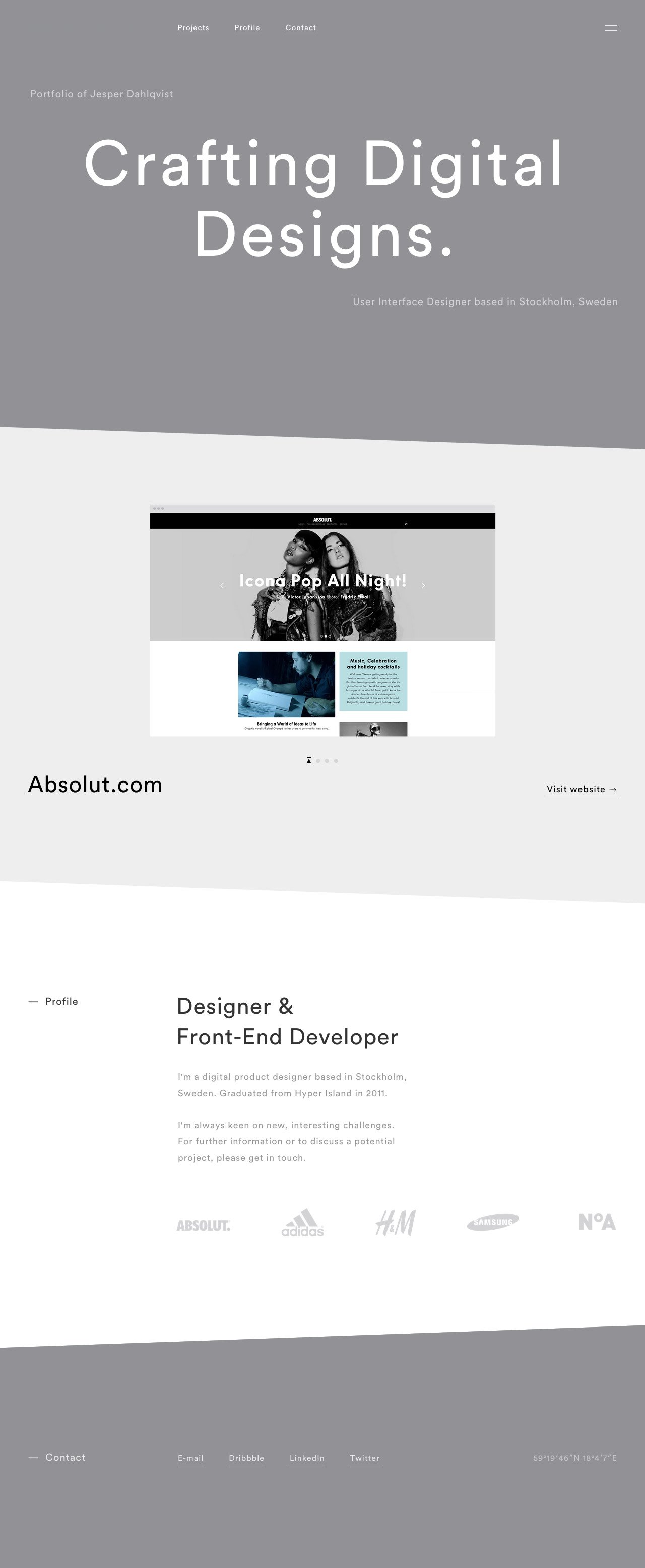 Jesper Dahlqvist Website Screenshot
