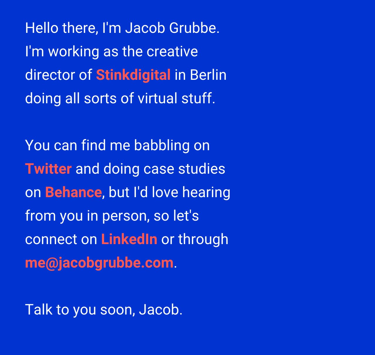 Jacob Grubbe Website Screenshot