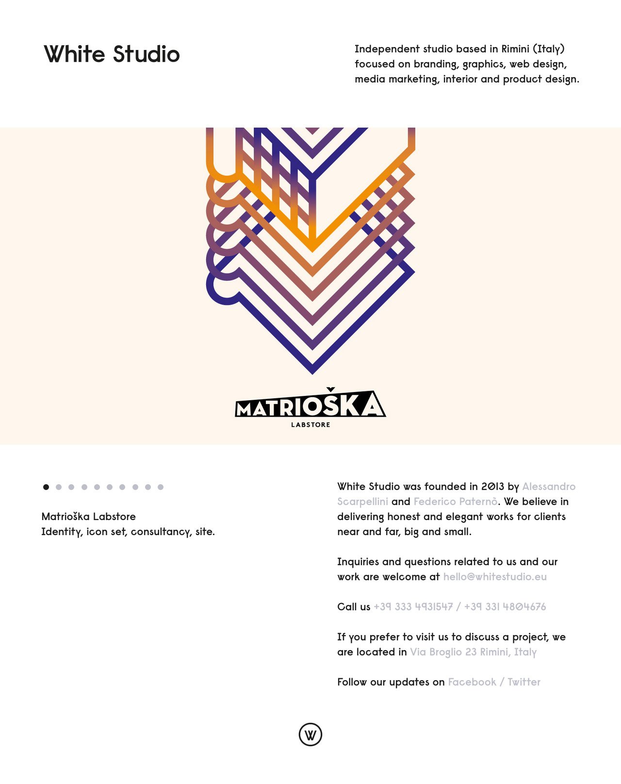 White Studio Website Screenshot